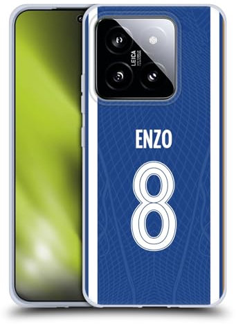 Head Case Designs Offizielle Chelsea Football Club Enzo Fernández 2023/24 Spieler Home Kit Soft Gel Handyhülle Hülle kompatibel mit Xiaomi 14