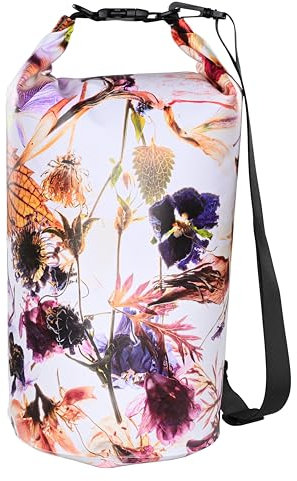MARCHWAY, Schwimmender, wasserdichter Trockensack, 5 l, 10 l, 20 l, 30 l, 40 l, Roll-Top, Hält Ausrüstung trocken für Kajakfahren, Rafting, Schwimmen, Camping, Wandern, Strand, Angeln, Blume, 30 l