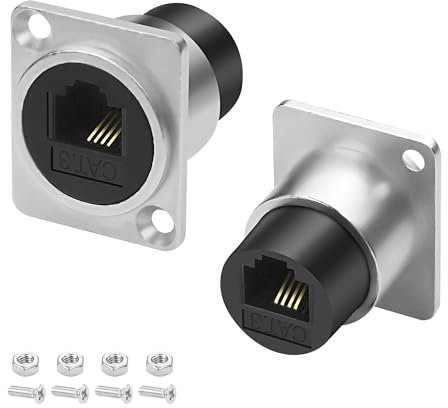 XMSJSIY Lot de 2 adaptateurs de passage RJ11 type D RJ11 pour téléphone et modem - Prise femelle vers femelle - Module RJ11 CAT3 pour téléphone et modem