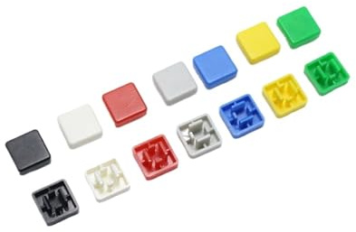 35pcs A14 Tactile Push Button Switch Cap for 12 * 12 * 7.3mm tact Switchs red black blue green yellow white grey(Grey)