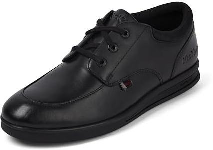 Kickers Boy's Troiko Lo Leather Shoes, Black, 5 UK Child