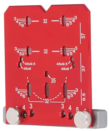 Scharnierpositionierungslineal aus Aluminiumlegierung, Bohrlehre für Regalstifte, Bohrschablone für Metallschranklöcher für Haushaltsschranktüren, Installation von