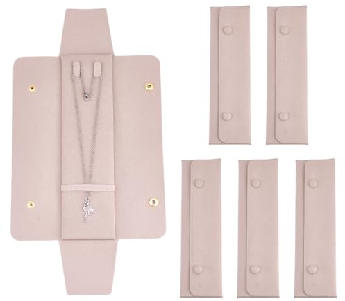 AHANDMAKER 6 PCS Necklace Travel Case No Tangle Necklace Pouch Travel Jewelry Organizer 2.5x8.7 Inch Necklaces Containers for Packaging Jewelry Storage Wedding Gifts