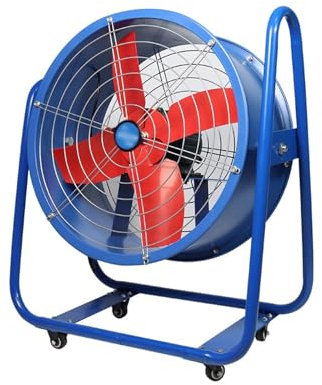 XUJUAN-0227 Industrial Floor Fan Industrial Electric Fan Hand Push Type Movable Post Fan Machine Axial Flow Fan Powerful Extractor Fan Heavy-Duty Fan(24 inch)