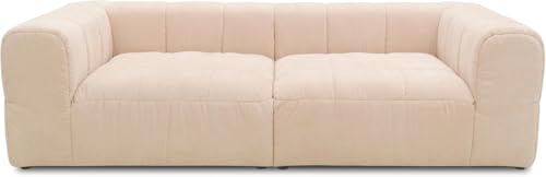 DOMO. collection Sofa Campana, Taschenfederkern, rosé | 2 Sitzer mit Taschenfederkern, komfortables Bigsofa mit gepolsterter Rückenlehne, 220 x 113 x 72 cm (BxTxH)