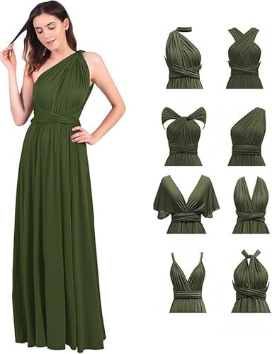 Infinity Kleid mit Bandeau Brautjungfernkleid Multi-Way Kleid Lang Übergröße Convertible Twist Wickelkleid