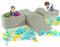 COSTWAY 5PCS Parcours Motricité Bébé en Mousse avec Piscine à Balles, Module Motricité Bébé avec Housse Lavable & Amovible, Jouets Éducatifs pour Ramper Grimper pour Enfants d'Âge Préscolaire