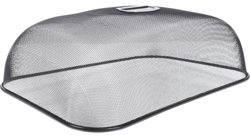 Hemobllo Couvercle Alimentaire en Acier Inoxydable 18.5x13.4x6.8 Pouces Cloche en Maille Noire Protection Alimentaire Anti-Mouche pour Table et Repas en Famille