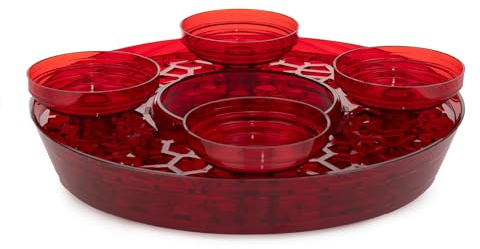 VIVANO DESIGN Adventskranz Stecksystem Rot 30 cm DIY | Festliches Stecksystem · Für kreative Adventsgestecke · Mit Wasserkammer · Weihnachtsrot
