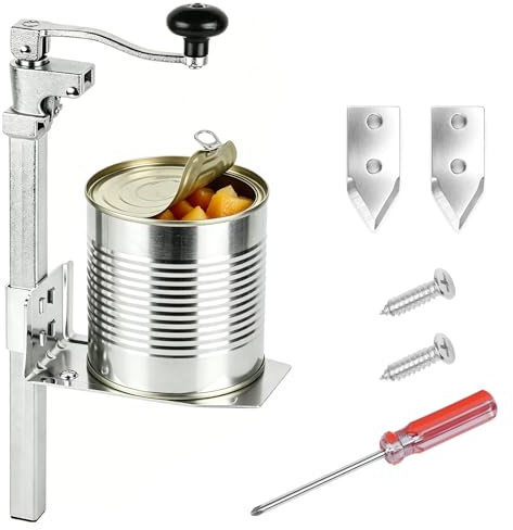 Commercial Stainless Steel Tin Opener, Table Mount Heavy Duty Manual Can | Opener for Large Cans up to 33cm, Professional Screw Fix Bench Can Opener for Restaurant Catering Kitchen