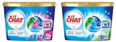 LE CHAT -L'Expert Disc 4en1 - Parfum Longue Durée - Sans Conservateurs - Dissolution Rapide -Ingrédients Sélectionnés avec Soin -Efficace à Froid -Respect des Fibres - Efficacité Le Chat -100 Capsules