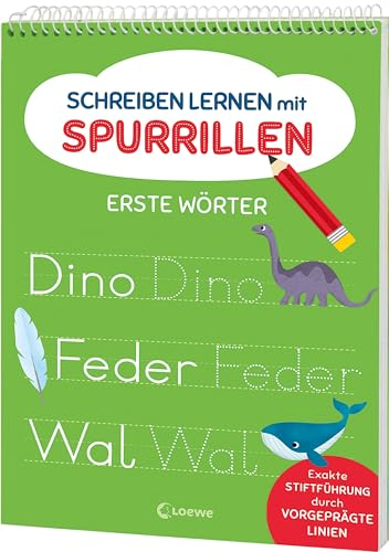 Schreiben lernen mit Spurrillen - Erste Wörter: Schreibblock mit vorgeprägten Linien für die erste Klasse ab 6 Jahren