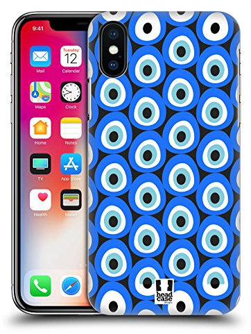 Head Case Designs Monotone Evil Eye Hard Back Case and Matching Wallpaper Compatible With Apple iPhone X/iPhone XS