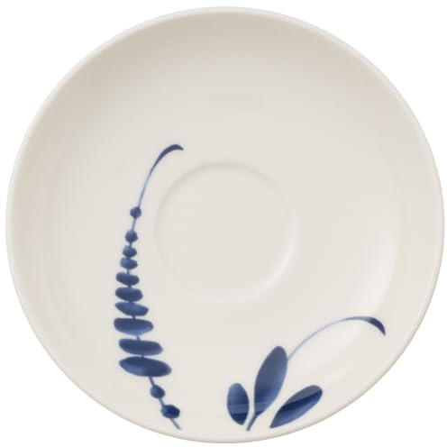 Villeroy & Boch Vieux Luxembourg Dishes Made Of High Quality Blue Premium Brindille Mocha/Espresso Cup Saucer 12 cm Saucer Espresso Cup, Porcelain, White, 12 x 12 x 2 cm