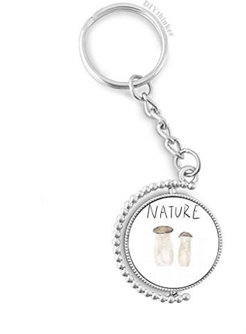 DIYthinker Natürliche Mushroom Soloisland Gemälde Drehbare Schlüsselanhänger Ringe 1.2 Zoll x 3.5 Zoll Mehrfarbig