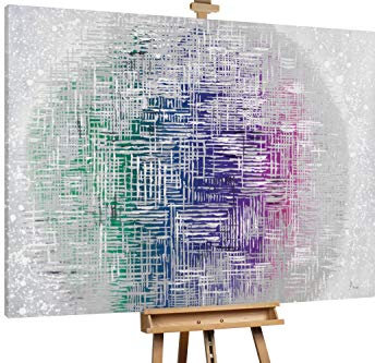 KunstLoft® XXL Gemälde 'Obscured World' 200x150cm | original handgemalte Bilder | Fluid Painting Bunt Grau | Leinwand-Bild Ölgemälde einteilig groß | Modernes Kunst Ölbild