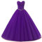 Zorayi Élégant Robes de soirée Longue Robes de mariée Robes de Bal Femmes Tulle Chérie Dos Nu Violet Taille 38