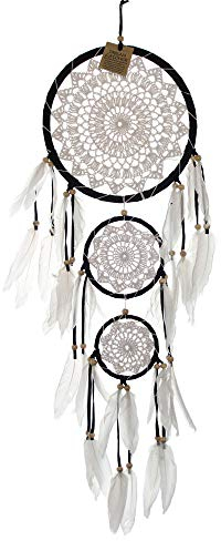 Traumfänger mit Babies gehäkelt, schwarz, Ø 22 cm, 11cm, 9 cm Dreamcatcher
