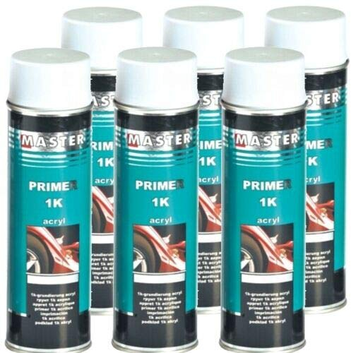 Troton 1K ACRYL FÜLLER GRUNDIERUNG Spray WEIß 6 x 500ml HAFTGRUND Auto Primer