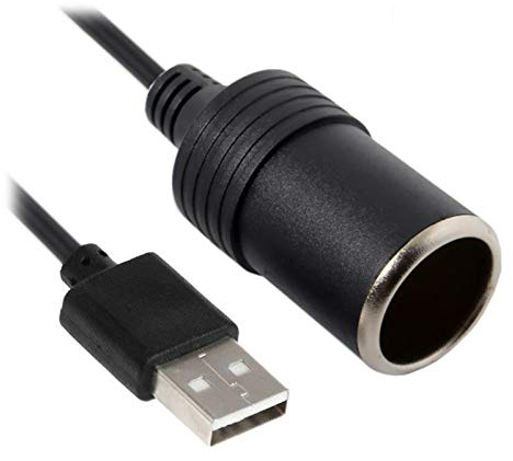 F77CS USB-A auf 12V Zigarettenanzünder Adapter mit 3m Kabel, 5V zu 12V Konverter für Auto, Wohnmobil & Motorrad, Kompatibel mit Dashcams, Luftpumpen, Ladegeräten, Plug & Play, Maximale 10W Leistung