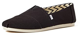 TOMS Alpargata Cotton Canvas Mens Black Espadrilles-UK 6 / EU 39