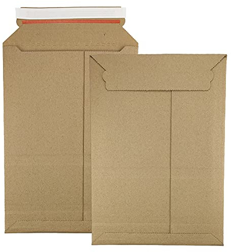 Netuno 50 braune Versandtaschen aus Well-Pappe DIN B3 35,2 x 52 cm 354g gerade Klappe haftklebend Kartonkuverts Versandumschläge Warensendung Pappe Karton-Umschläge