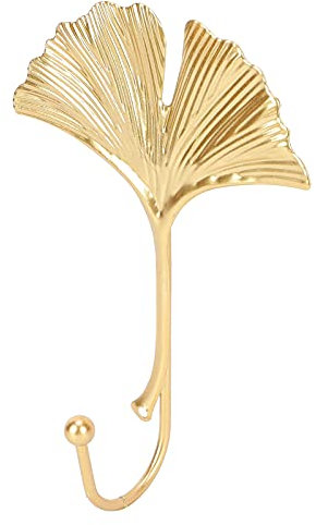Gancho para colgar, ganchos autoadhesivos de metal para trabajo pesado, ganchos de pared vintage en forma de hoja para bolsas de toalla para llaves(dorado E)