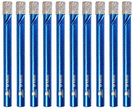 Forets Mèches Diamant Carrelage 6mm - BRSCHNITT Foret Céramique pour Porcelaine,Céramique, Granit,Carrelage(10 Pièces)