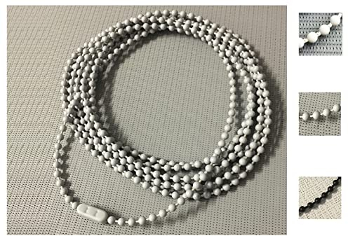 EFIXS Rollokette aus PVC (Bedienkette) - mit Kettenverbinder - Bedienlänge 180 cm (Umlauf 360 cm) - 4,5 x 6 mm - für Rollos, Jalousien, Lamellenvorhänge, Farbe: grau