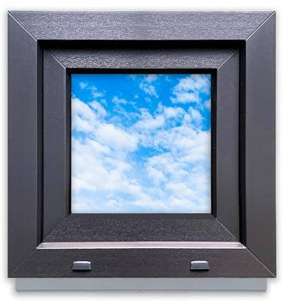 LORAC | Kunststofffenster Anthrazit-weiß 500x500mm, 50x50cm, kippbar, Standard-Fenster mit 2-fach Verglasung, energiesparend, Kellerfenster mit CE-Zertifikat, ideal für Wohnräume und Keller