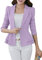Yming Frauen Business Jacke Vorne Offen Arbeitsanzug Einfarbig Cardigan Herbst Anzug Hellviolett XXL