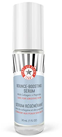 First Aid Beauty Bounce Boosting Serum with Collagen + Peptides, Helps Smooth Fine Lines + Wrinkles with Plumping Hydration, 30 mL
