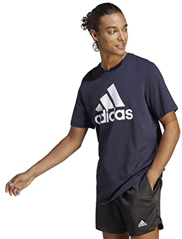 adidas Herren Essentials Single Jersey Big Logo Tee, Legend Ink / White, XL