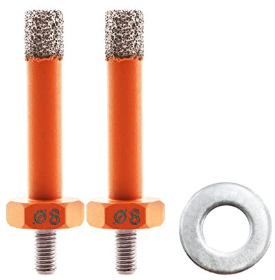 Fliesenbohrer - BGTEC Diamant-Kernbohrer 8mm für Keramik, Porzellan, Marmor, Granit, Steingut, M5-Gewinde-Winkelschleifer, 2 Stück