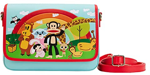 Loungefly Paul Frank Crossbody Bag Rainbow Group Official Blue One Size