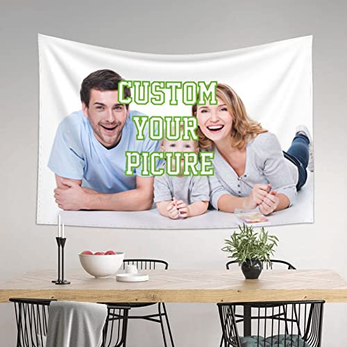 Roninkier Benutzerdefinierter Wandteppich Fluoreszierender UV Reaktives Tapisserie Personalisierte Wandbehang mit Eigenen Fotos und Text für Schlafzimmer Wohnzimmer