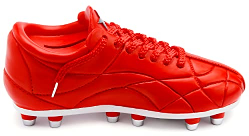 Mousehouse Gifts Rote Spardose mit Fußballmotiven, Fußball-Spardose für Kinder, Jungen und Mädchen