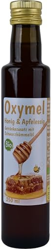 NaturGut Bio Oxymel Schwarzkümmelöl 250 ml – Hochwertiger Getränkezusatz mit Honig & Apfelessig – 100% naturrein, ohne Zusatzstoffe
