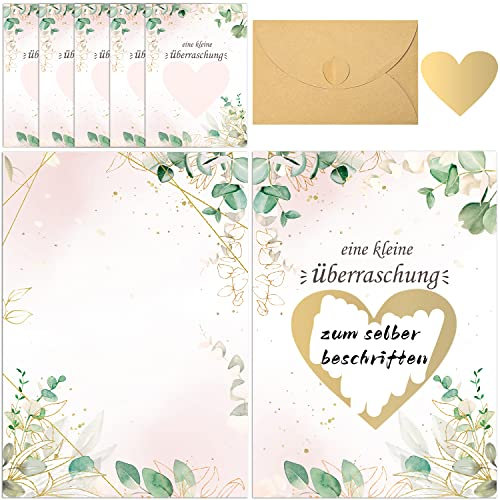 Rubbellos Rubbelkarten zum Selber Beschriften Machen Set 5 Stück Rubbellose Rubbelkarte Schwangerschaft Verkünden Überraschungen Gutschein Selbst Gestalten Blanko Karte für Baby Geschlecht (Rosa)
