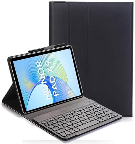 YHFZR Spanish Keyboard Case Ñ für Honor Pad X9 11,5 Zoll, Spanish Ultra Slim Keyboard Case mit magnetisch abnehmbarem drahtlosem Bluetooth für Honor Pad X9 11,5 Zoll, Schwarz