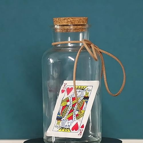Rebetomo Deluxe Karte zu Flasche (inkl. Flasche) Zaubertricks ausgewählte Karte erscheint in Flasche Poke Magie Nahaufnahme Bühne Illusionen Gimmicks Mentalismus Requisiten (rote Karte)