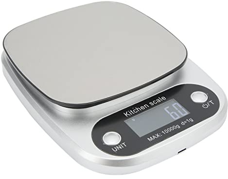 Küchenwaage, Lebensmittelwaage, Küchenwaage, Batteriemodell aus ABS und Edelstahl, LED, schnelle Reinigung, hohe Präzision, Küchenwaage