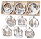 Weihnachtsdeko Holz,6 Weihnachtsbaumschmuck Holz für Christmas Decorations&Christbaumschmuck&Weihnachtsbaum Deko,mit 6 Stile,mit Schnur,mit 8.5 cm Durchmesser,Weiß&Silber Rosa&Holz