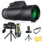 Telescopio monoculare 80 x 100 HD, visione notturna, telescopio con supporto per smartphone, treppiede, zoom ad alta potenza, monoculare per bird watching, escursionismo, osservazione delle stelle,