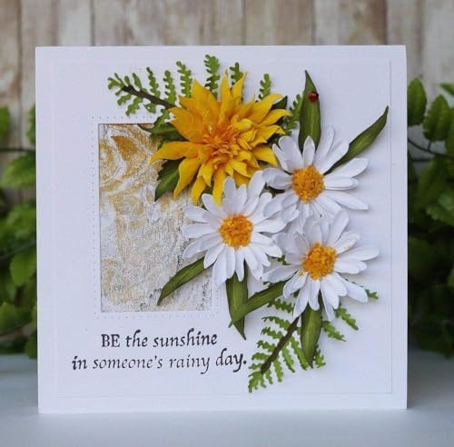 Rosojodg YunTrip Silber-Stanzformen für Kartenherstellung, Gänseblümchen, Metall-Stanzschablone für DIY, Scrapbooking, Album, Prägung, Foto, Basteln, Papierkarten, dekoratives Handwerk, Stanzen