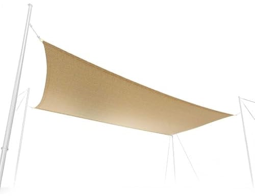 Tenda a Vela Ombreggiante Quadrata Beige 3.6x3.6m - Protezione UV, Impermeabile e Antivento per Giardino, Terrazza e Balcone - Parasole Tessuto Traspirante in Poliestere - Montaggio Facile e Veloce