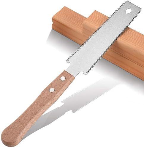 Aicharynic Sega a mano giapponese, sega a trazione leggera a doppio taglio, 15,2 cm, sega per legno in acciaio SK-5 11/17 TPI, sega giapponese a trazione fine per lavorazione del legno e fai da te