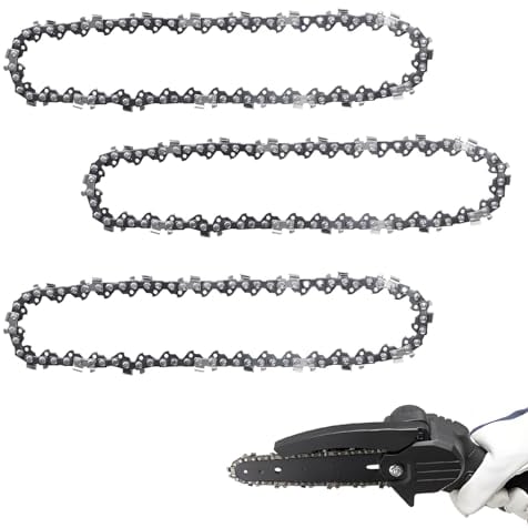 3 Uds 4 Pulgadas Cadena de Mini Motosierra, Acero Reemplazo de Cadena de Motosierra Cadena de Hoja de Motosierra para Mini Motosierras Poda de Árboles (28 Eslabones Motrices)