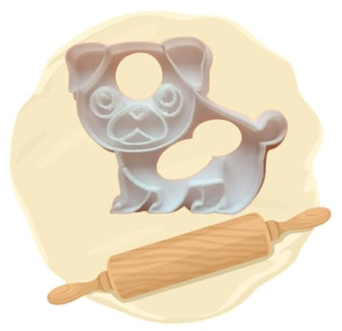 Keksausstecher aus dem 3D Druck Motiv Mops Hund