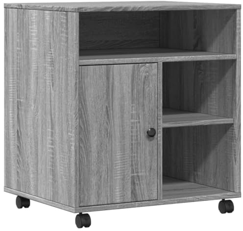 vidaXL Druckerständer mit Rollen Grau Sonoma 60x50x67 cm